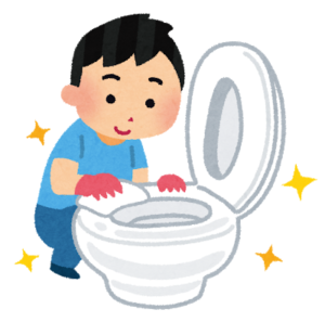 トイレ掃除のイラスト